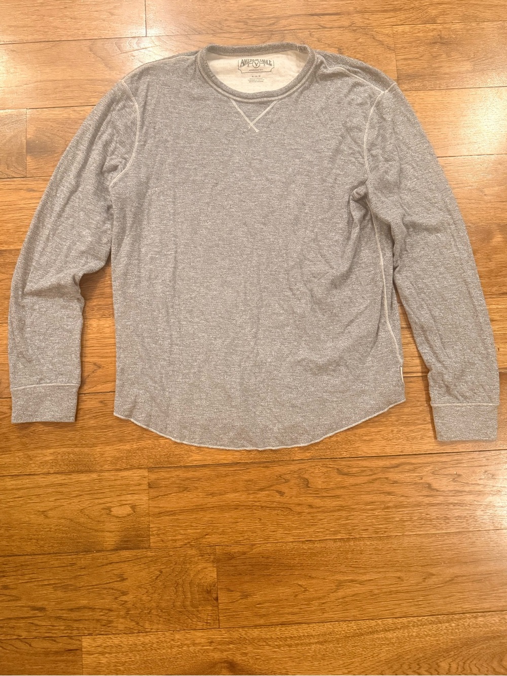American Eagle Men’s Long-Sleeve Crewneck Thermal Shirt — Light Gray